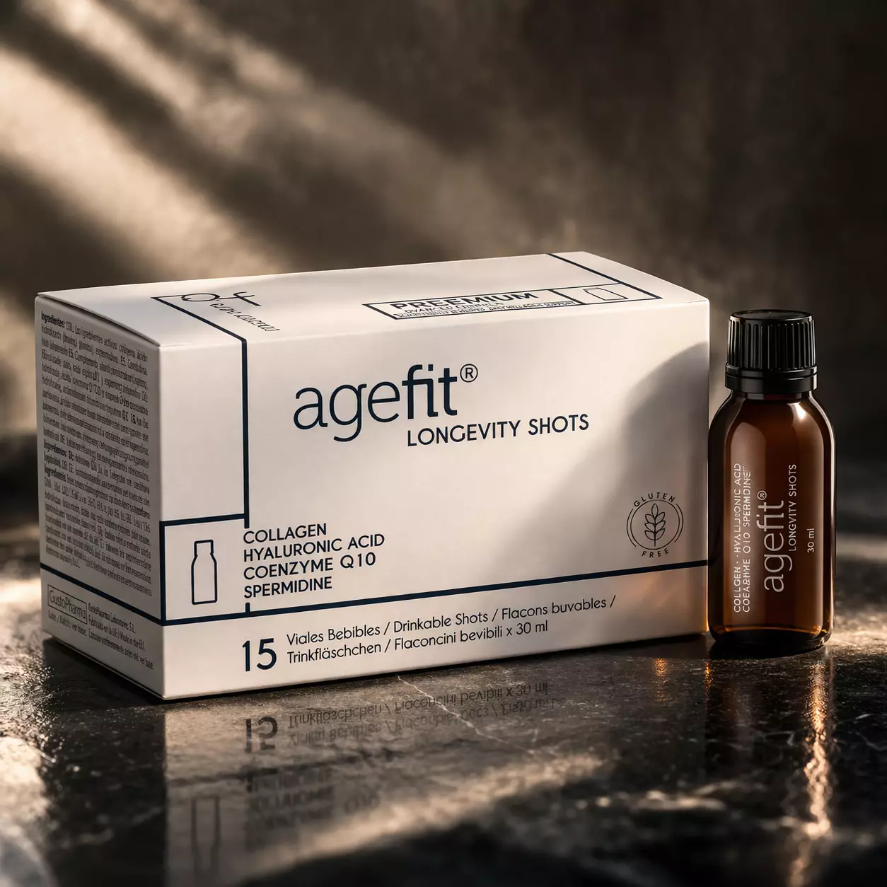 Agefit Longevity Shots, imagen oficial de producto